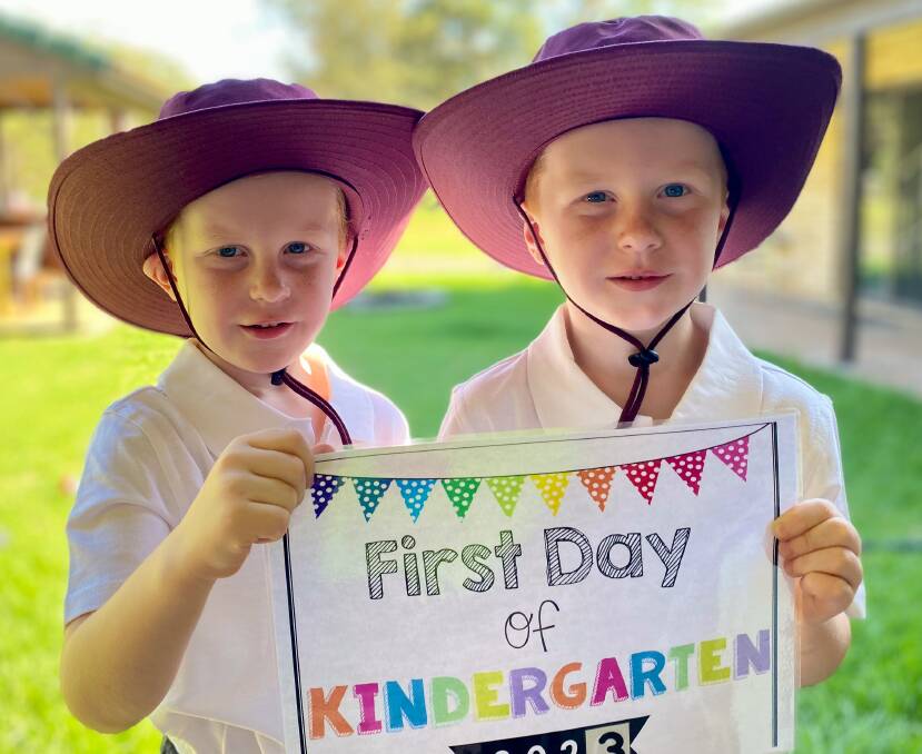 Identical twins Bradley and Mitchell Dalco have started kindy at Tomerong Public School. Picture supplied.