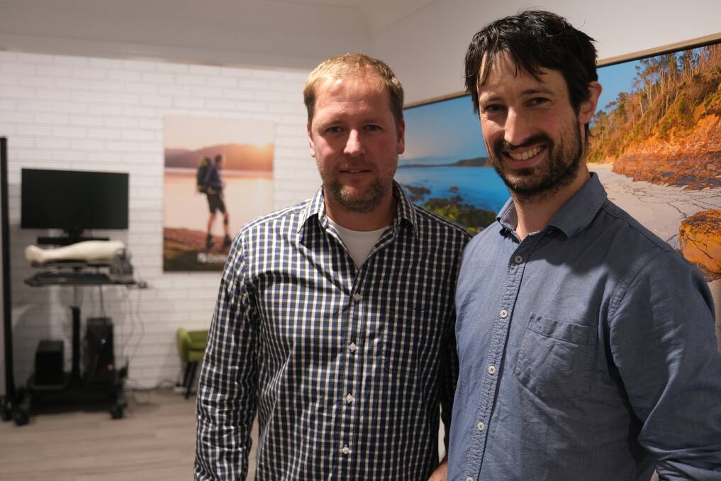 GROWING BUSINESS: X-Tremity Prosthetics and Orthotics director/prosthetist Jens Baufeldt (left) and prosthetist David Jones at the grand opening of their new Nowra premises. Picture: supplied.