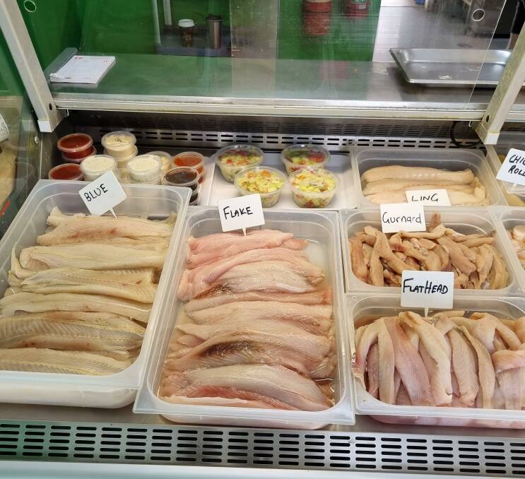 The variety of seafood available at Merimbula Fish and Chips. Picture supplied