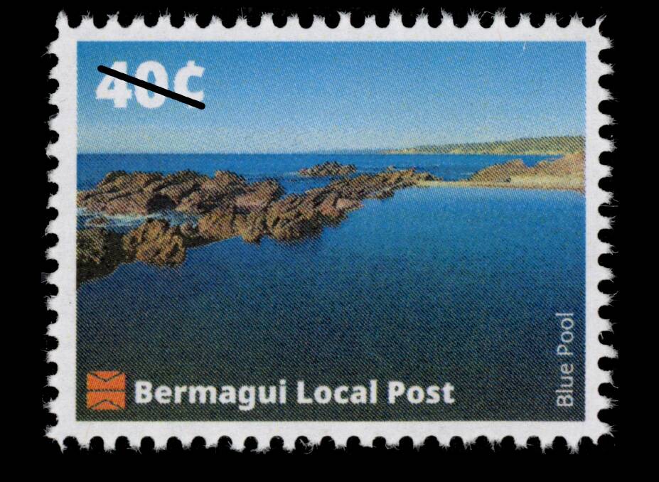 One the Bermagui Local Post stamps that Miro makes. Picture supplied