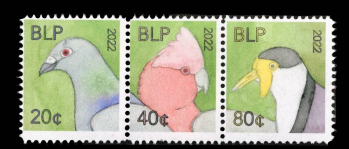 Examples of the art work on the Bermagui Local Post stamps. Picture supplied