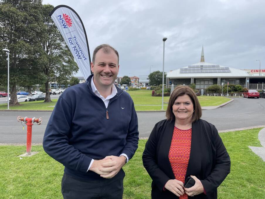 State Minister for Regional Transport, Sam Farraway and State Member for South Coast, Shelley Hancock announcing extra funding for Milton/Ulladulla bypass. Picture: Tom McGann.