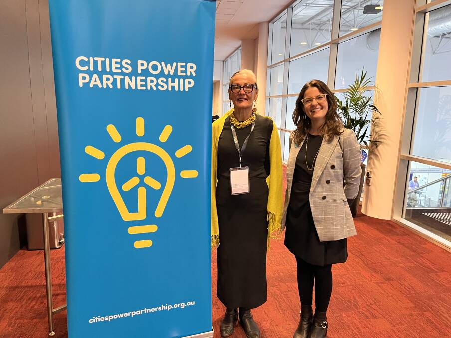 Shoalhaven City Councillor Dr. Tonia Gray (left) standing with Director of the Cities Power Partnership, Dr. Portia Odell (right). Photo: Provided. 