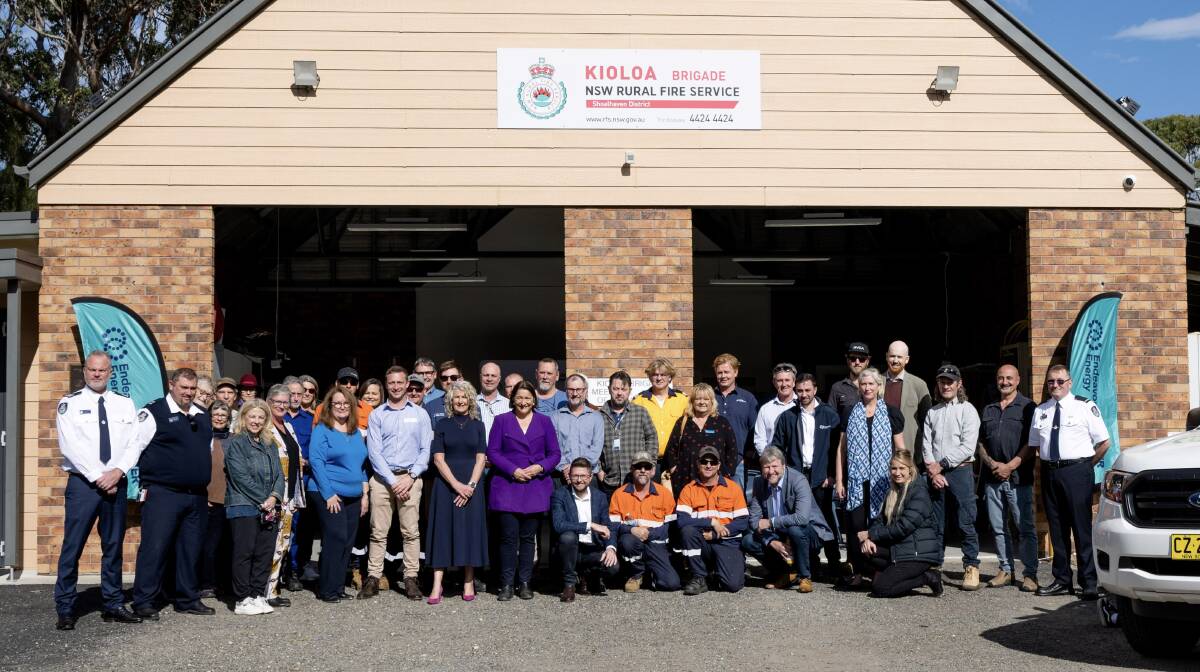 Many Bawley Point and Kioloa residents gathered at the Kioloa Rural Fire Brigade base on Friday, July 28, to see the new community microgrid in action. Picture supplied.