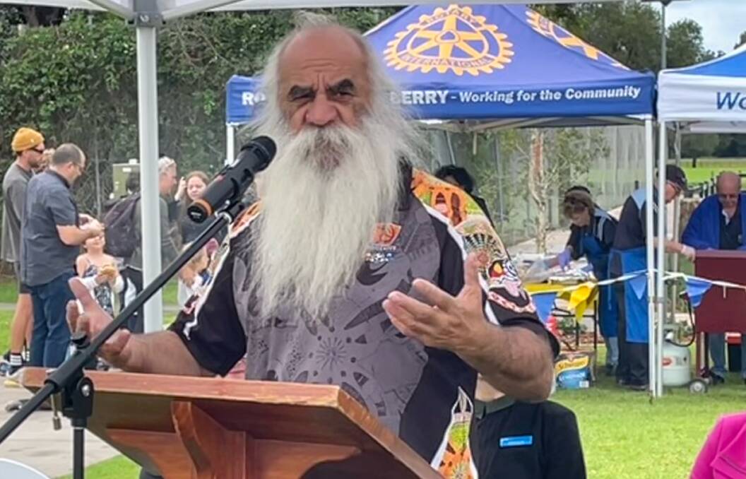 Indigenous elder Paul McLeod delivered the welcome to country during the official opening of stages two, three and four at Boongaree. Picture by Glenn Ellard.