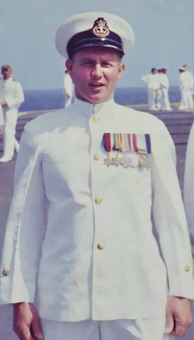 Chief Petty Officer Alfred James Marquis on the deck of HMAS Melbourne in 1970. Picture supplied.