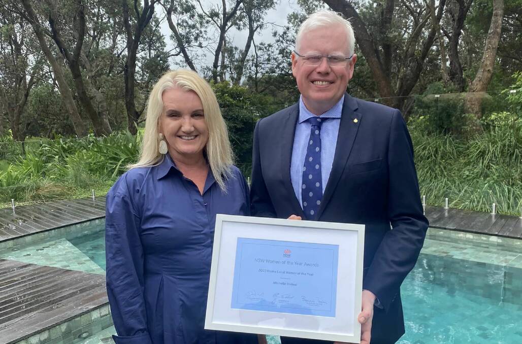 Michelle Bishop has been named the Kiama electorate's woman of the year by State MP Gareth Ward. Picture supplied.