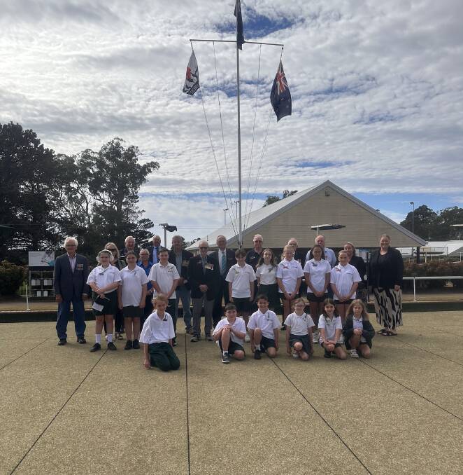 Sanctuary Point Public Schools SRC were honoured to meet with veterans at The Country Club St George's Basin to hear stories and learn the importance of ANZAC Day. Picture supplied