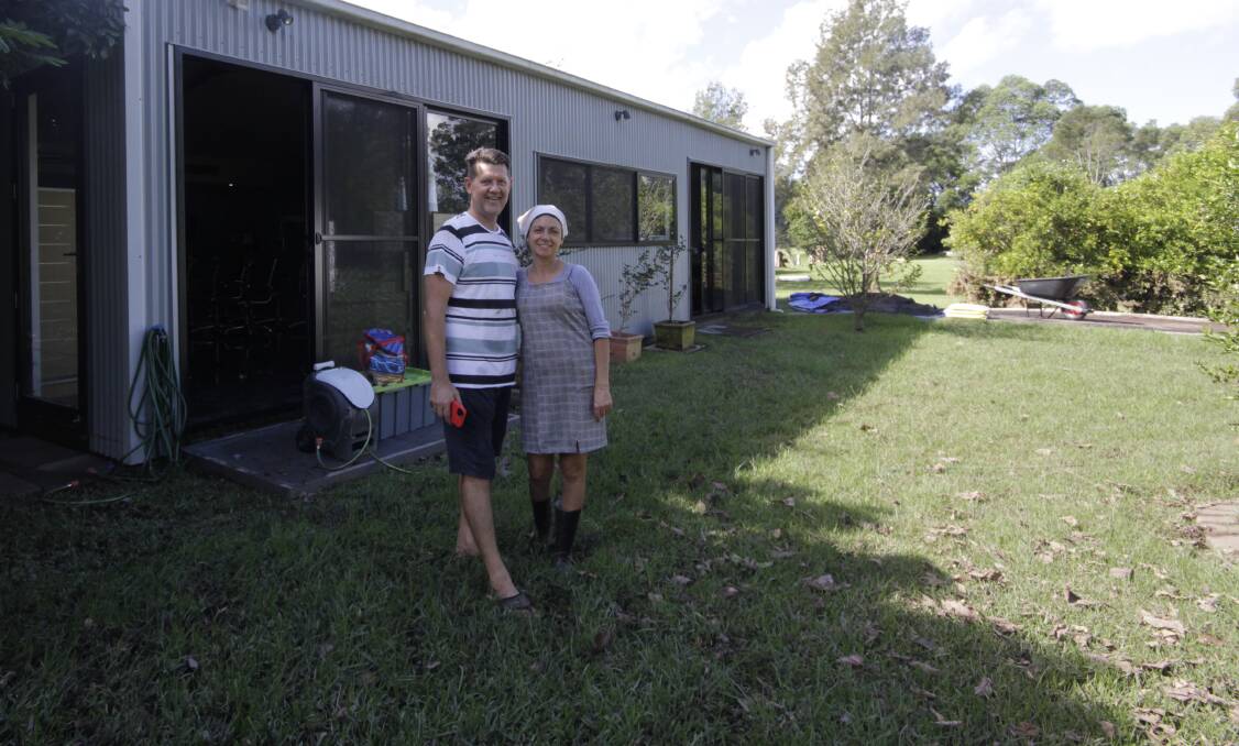 Berry locals Nina and Craig Babic had their trailer end up on an entirely seperate property and healing rooms on their property inundated with water. Picture by Holly McGuinness