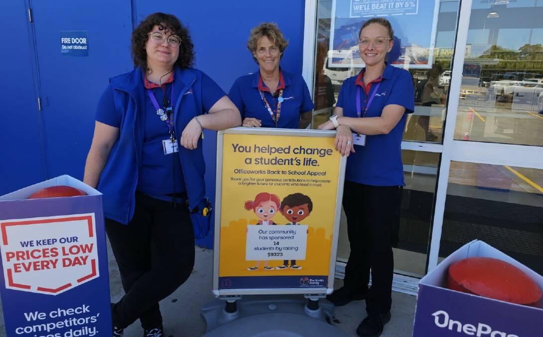 Officeworks Nowra Back to School Appeal raised $9300 for The Smith Family. Picture supplied