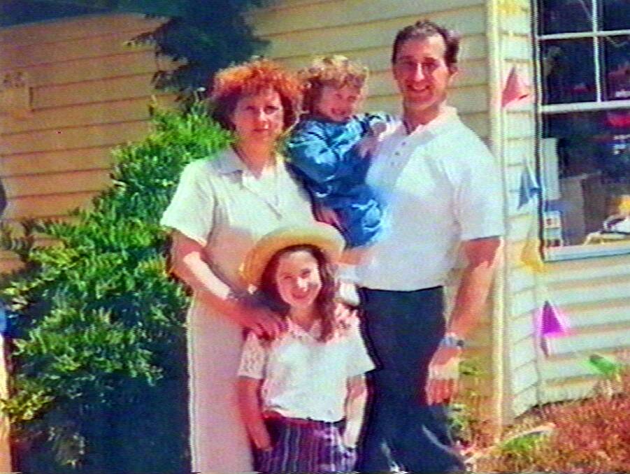 Walter Mikac with his late wife Nanette and daughters Alannah and Madeline.