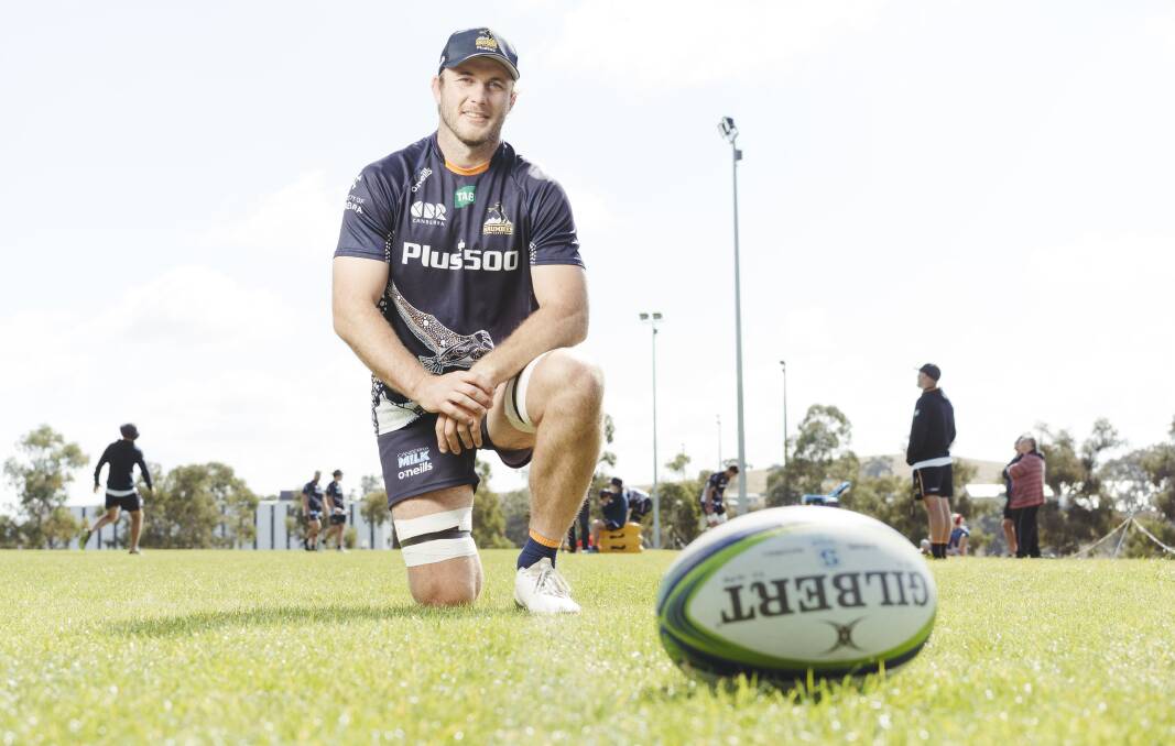 Will Miller is back in Brumbies colours. Photo: Dion Georgopoulos