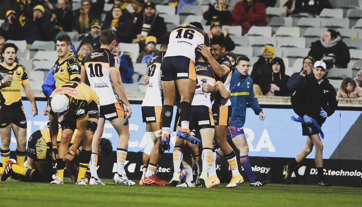 The Brumbies are through to the Super Rugby AU decider. Photo: Dion Georgopoulos