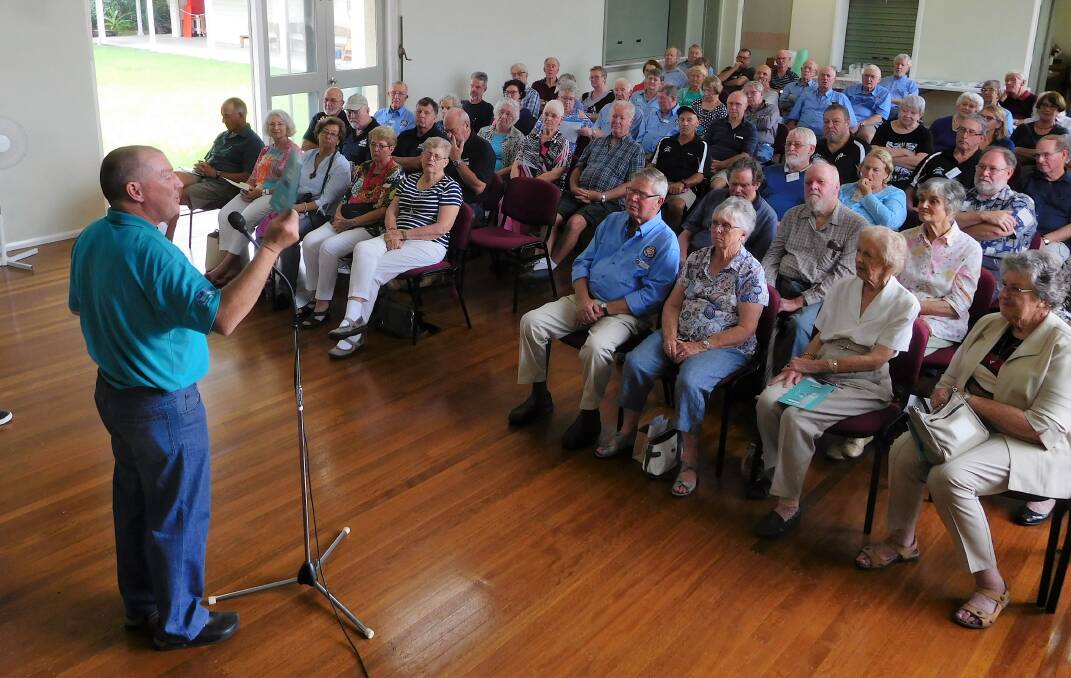 IMPORTANT TALK: Alzheimer’s Australia project officer Stuart Torrance addresses an audience of about 90 people in Berry on Thursday.