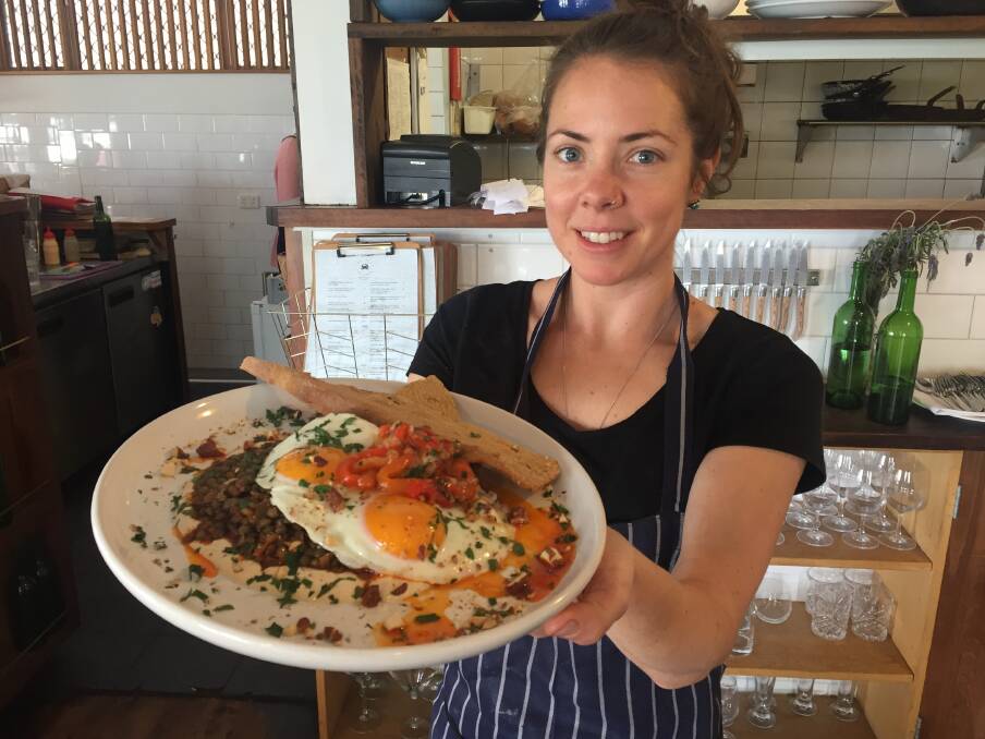 Lauren Brown, head chef at The Blue Swimmer, with the award winning Baghdad eggs.