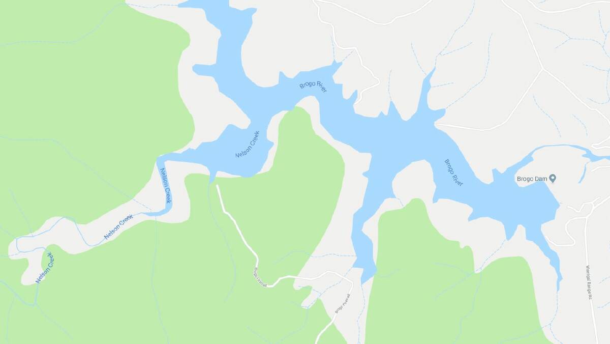 Nelson Creek and Brogo Dam. Picture: Google Maps