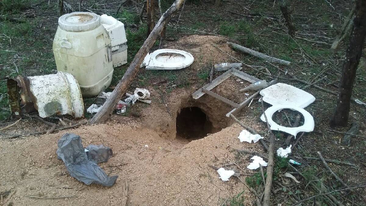 It appears the campers used a wombat burrow as a makeshift toilet