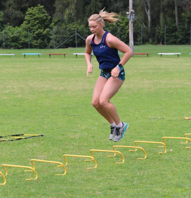 Holly Abbey trains at Bill Andriske Oval. Photo: KAREN ABBEY