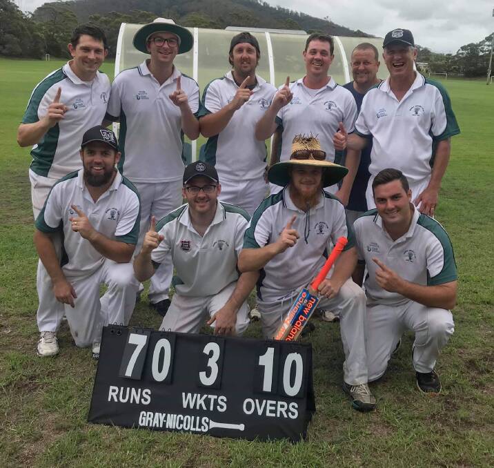 NUMBER ONE: Nowra's fourth grade side celebrate their Twenty20 grand final win against Berry-Shoalhaven Heads at Zealand Oval on Sunday. Photo: SUPPLIED