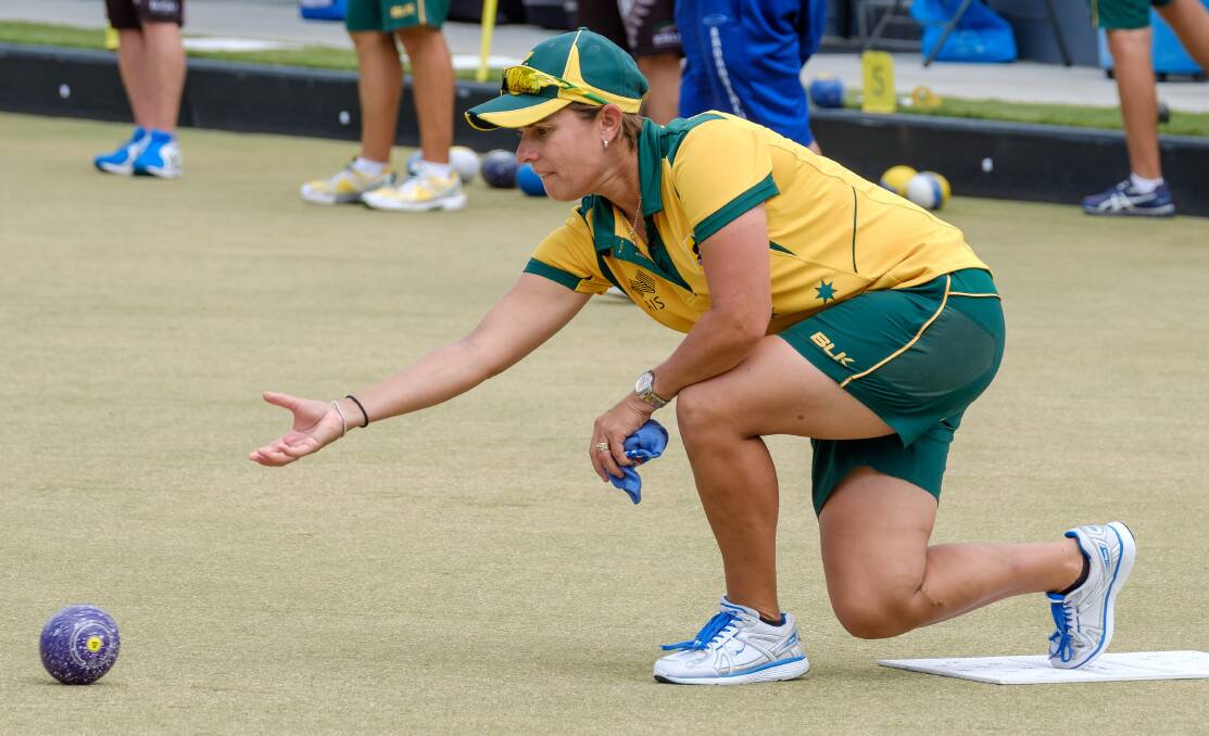 Karen Murphy competes for Australia during the recent Trans-Tasman series. Photo: BOWLS AUSTRALIA 