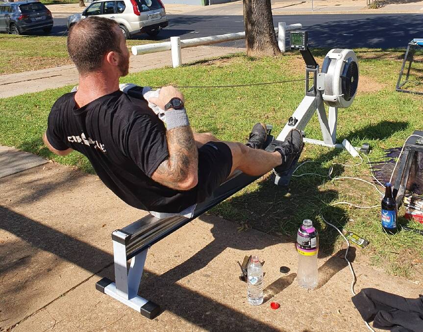 Alexander Wilson during his row on Anzac Day. Photo: Supplied