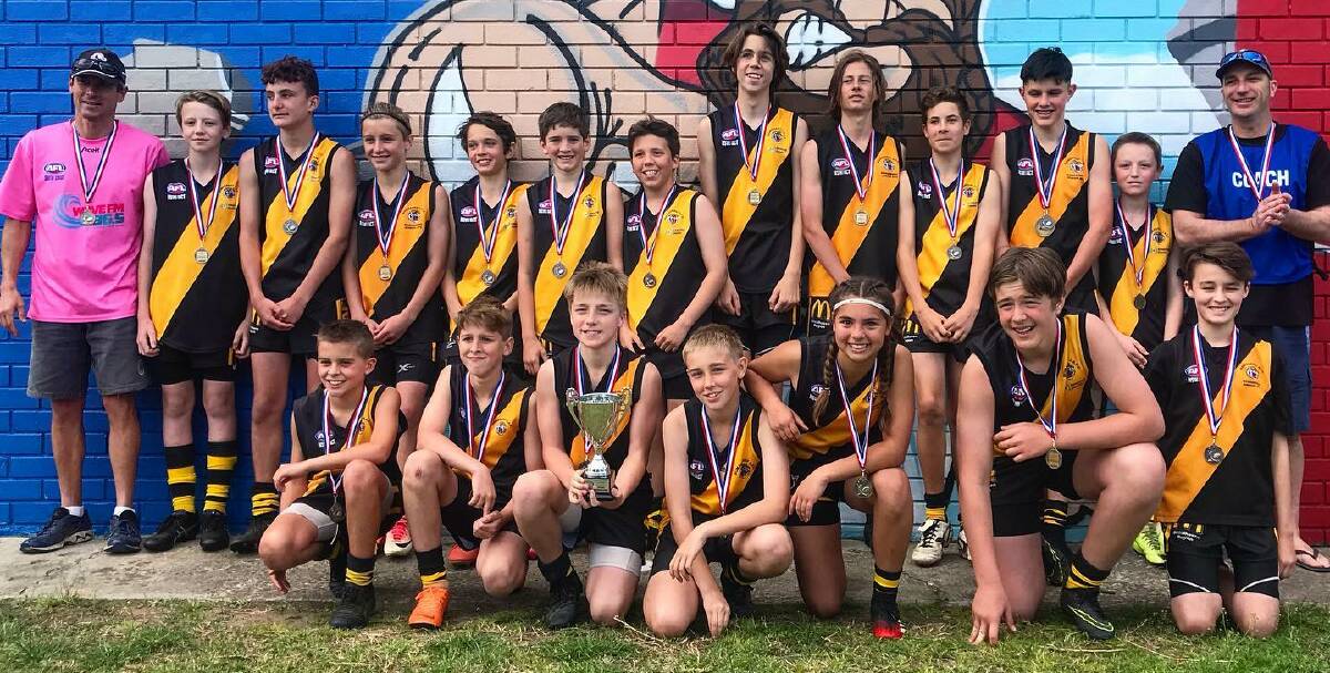 Bomaderry's under 13s side after defeating Bay and Basin on Sunday. Photo: AFLSC