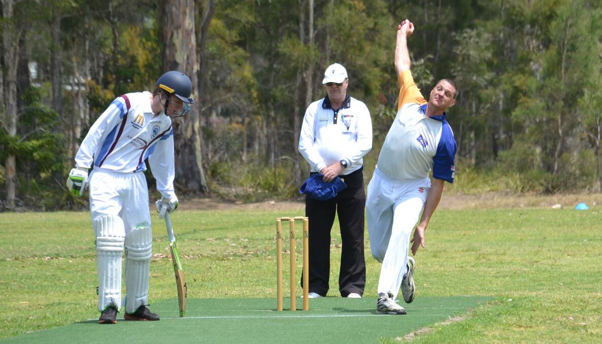 MASSIVE WIN: Bomaderry's Gary Evans claimed three wickets for the match against North Nowra-Cambewarra at South Nowra Oval. Photo: DAMIAN McGILL