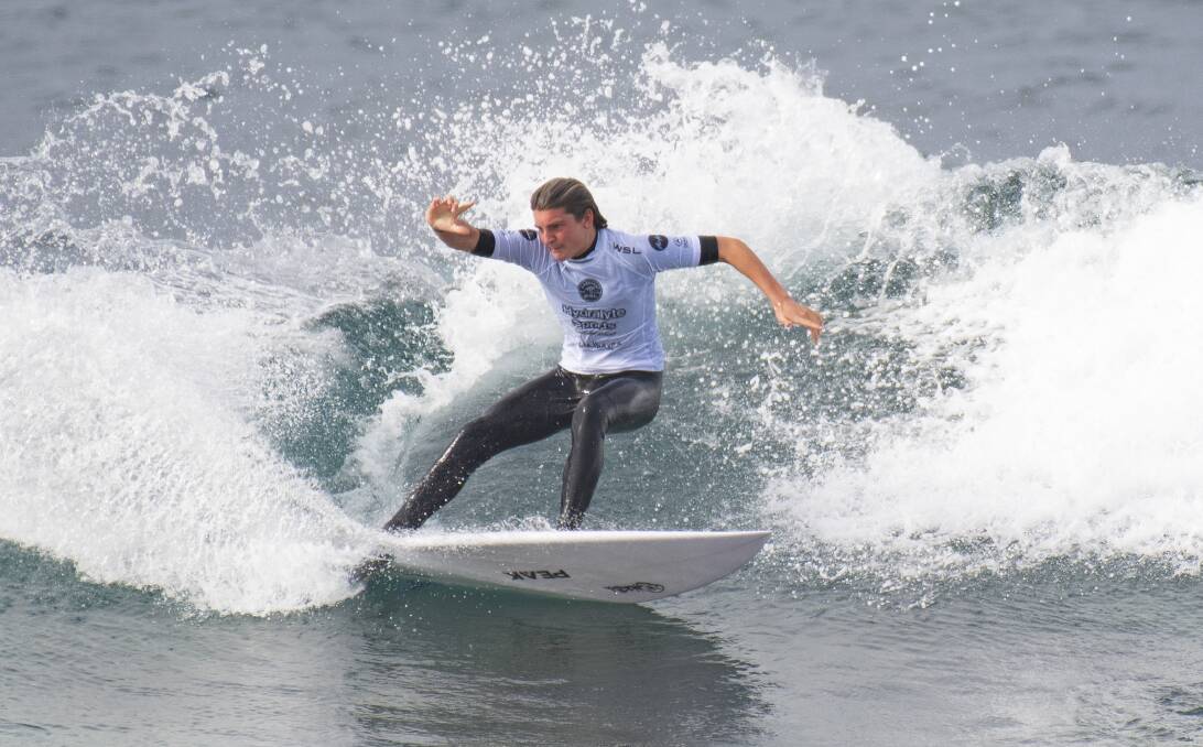 Culburra Beach's Navryn Watson surfs on day one. Photo: ETHAN SMITH/SURFING NSW
