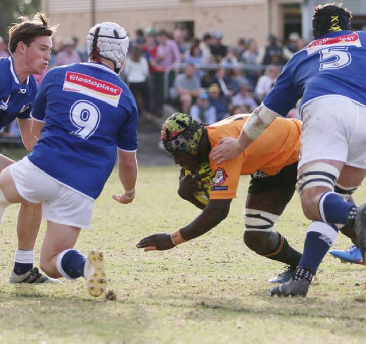 Takunda Chimwaza dives over for a try for the Cockatoos in 2018. Photo: Josh Brightman | Balanced Image Studio