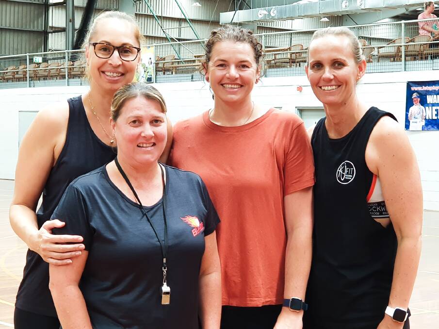 South Coast Blaze's open head coach Marj Parr and under 23s coach Regan Tweddle with Nat Behl and Kimberlee Gilmour, who have been coaching the Blaze's juniors. Photo: South Coast Blaze