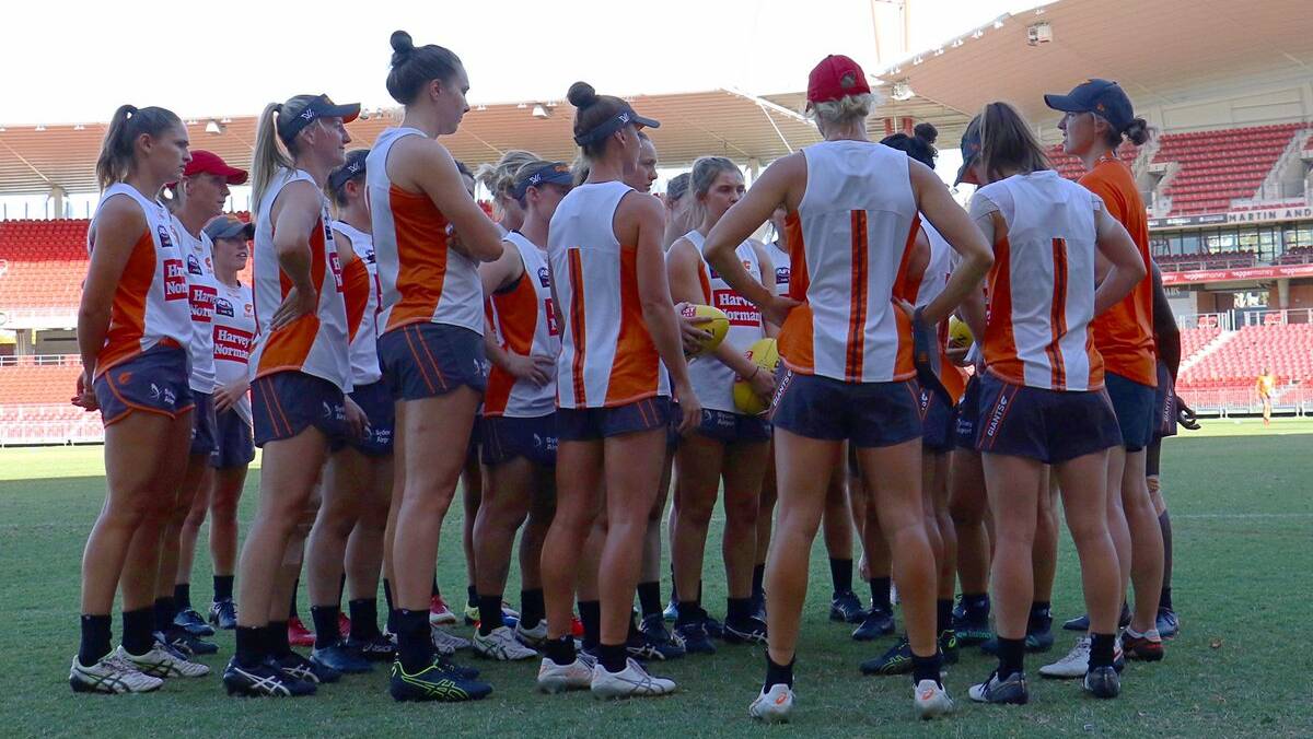 Maddy Collier and her GWS Giants train during the week. Photo: GIANTS MEDIA