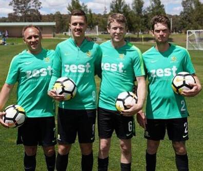 Ben Atkins (second from left) and his Pararoos team mates.