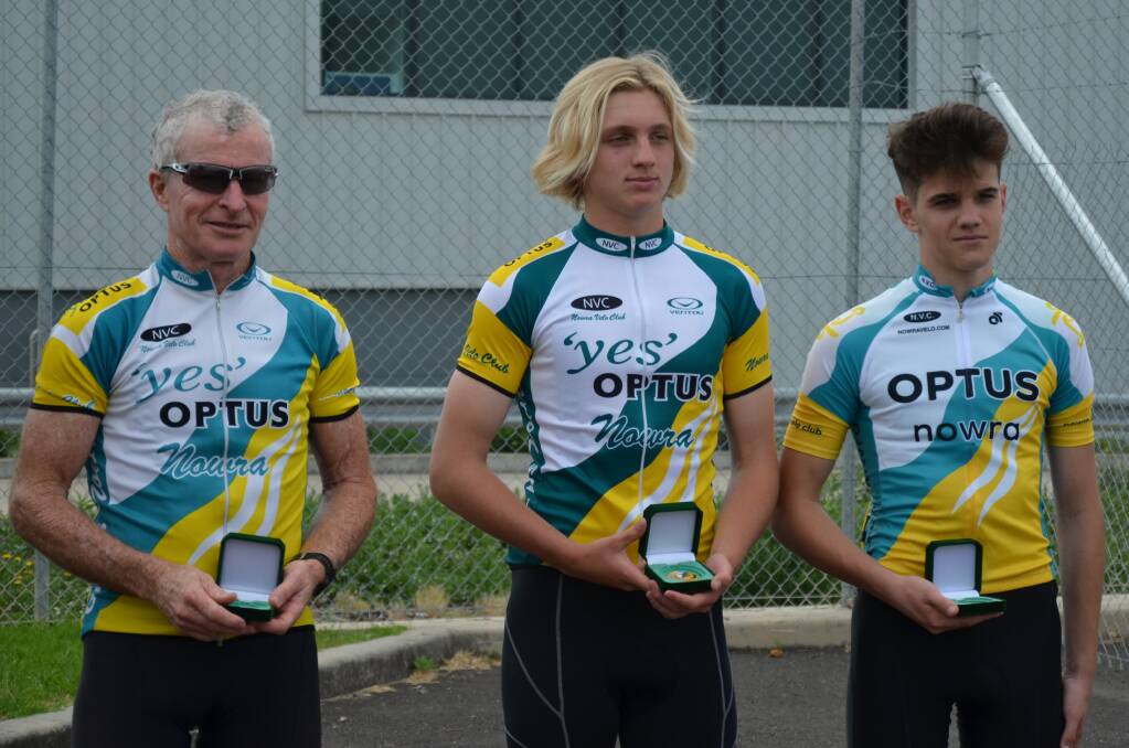 Geoff Lockhart (3third, Hugh Vaughan (first) and Ryan Fleming (second) finished on the NVC C road championship podium.