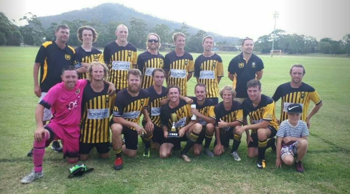 EARNING THEIR STRIPES: Bomaderry's victorious Henk Ruyg Cup side, that defeated Callala 2-nil on the grand final at Vic Zealand Oval on Saturday.