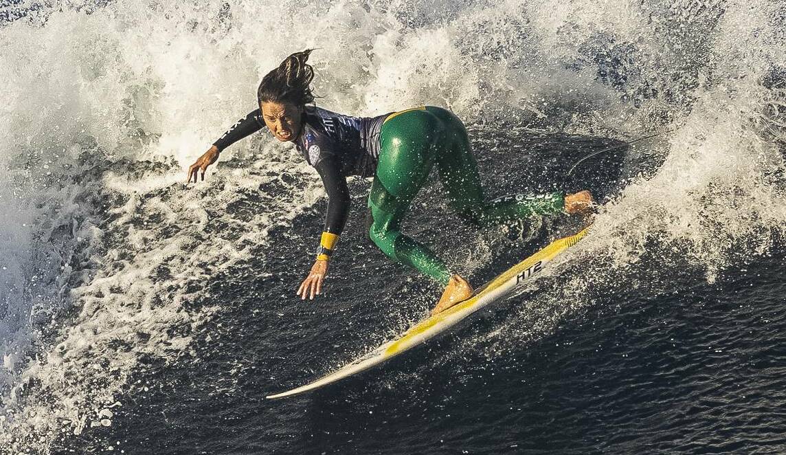 Gerroa's Sally Fitzgibbons competes at the Rottnest Search on Thursday. Photo: WSL/Dunbar