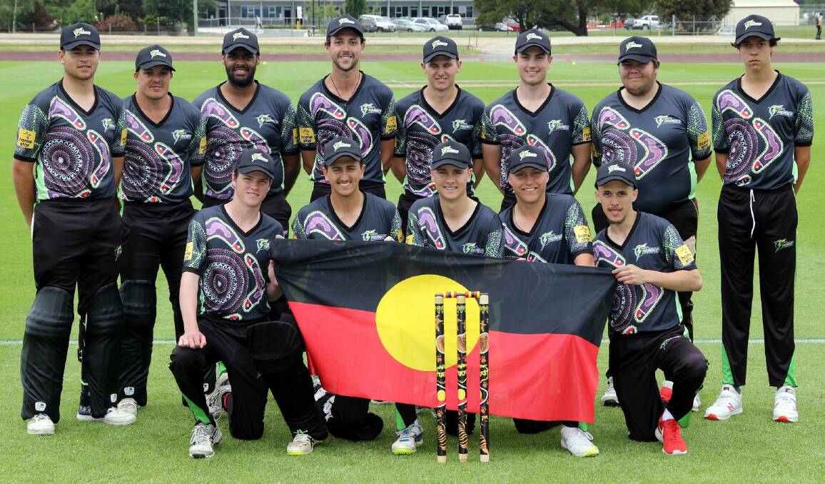 Luke Jones (back row, far right) and his Sydney Thunder Indigenous team at last year's tournament. Photo: THUNDER MEDIA
