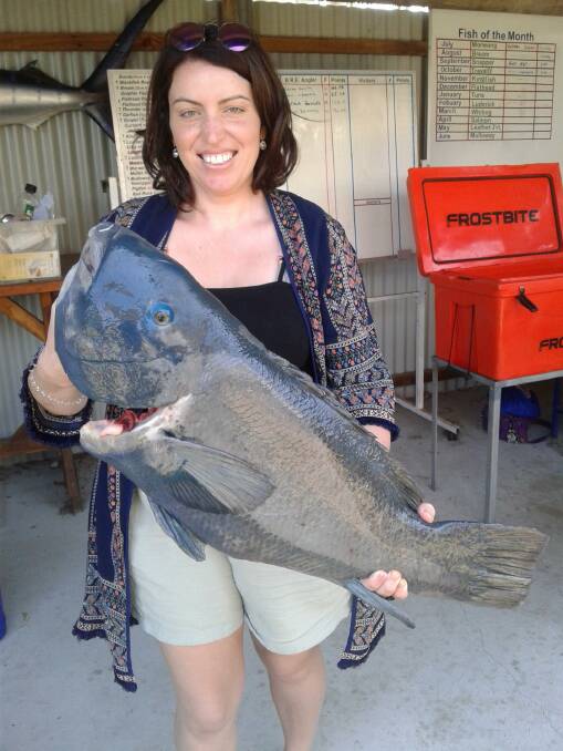 BIG DEAL: Culburra angler Joelene Paterson with large groper she caught.