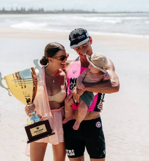Ali Day with his wife Kel, son Danny and the Nutri-Grain series trophy. Photo: Supplied