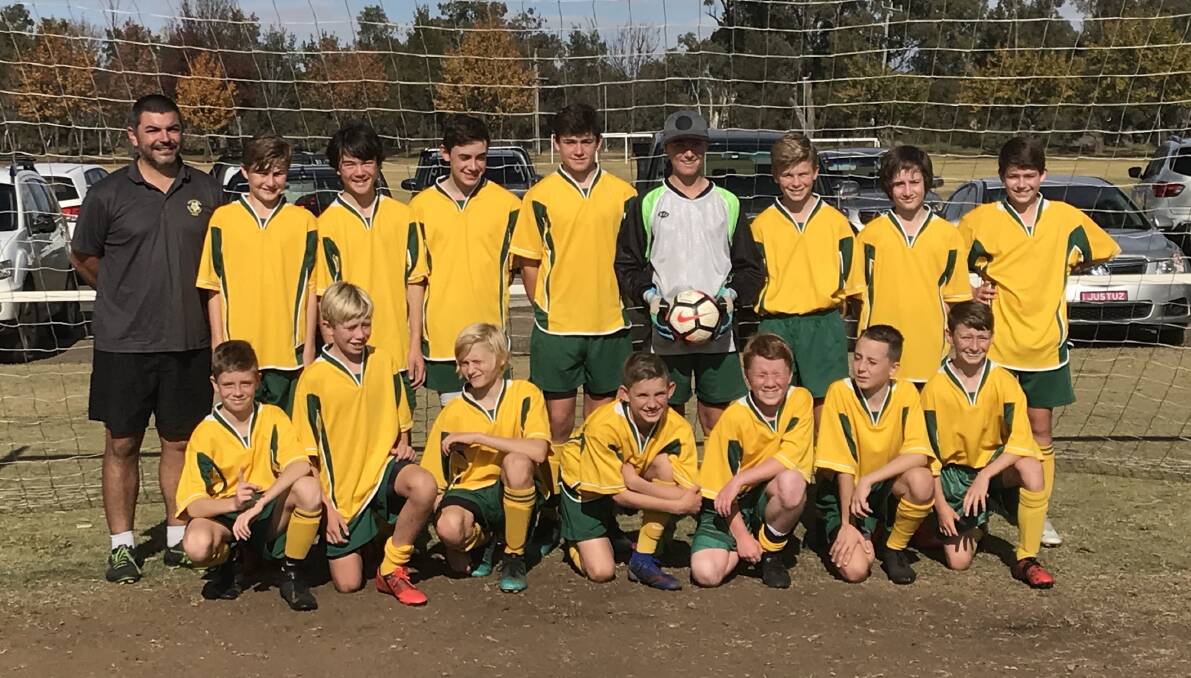 Country Cup Champions: The triumphant Shoalhaven Under 13 representative football side who won their division at the Country Cup held in Dubbo recently.