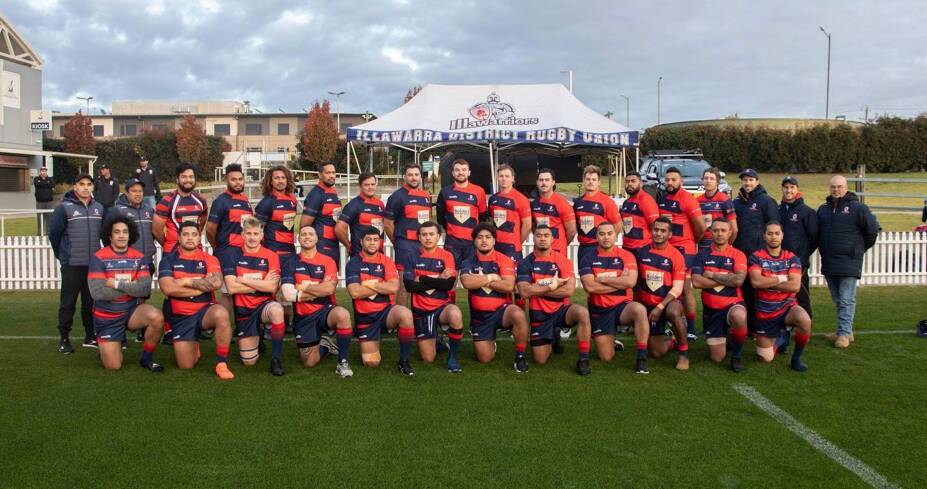 William Ridley (back row, seventh from the right) and his Illawarriors side in Tamworth. Photo: Supplied