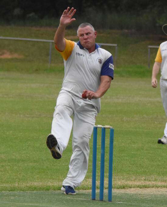 LETHAL: Bomaderry's Michael Blattner steams in to bowl against Bay and Basin at the Bomaderry Sports Complex on Saturday. Photo: DAMIAN McGILL