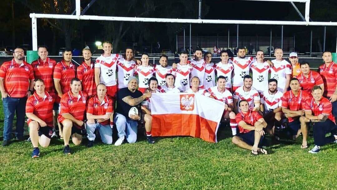 The Poland team after their win against Hungary last week. Photo: POLAND RUGBY LEAGUE