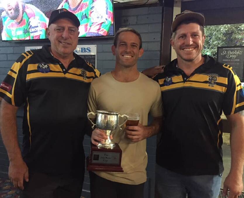Steve Rose (Joey's dad), Jono Dallas and Chris Rose (Joey's brother) on Saturday. Photo: SUPPLIED 