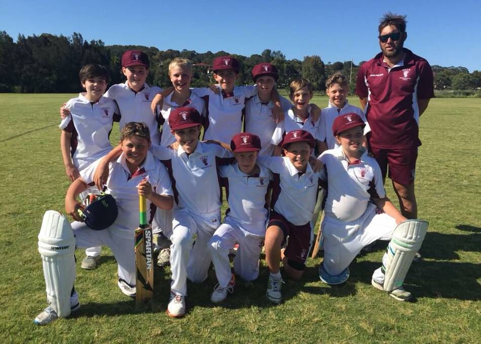The Shoalhaven under 12s side with coach Scott Fagerlund.