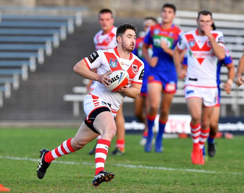 Adam Clune in action for the Dragons Canterbury Cup team in 2019. Photo: NSWRL