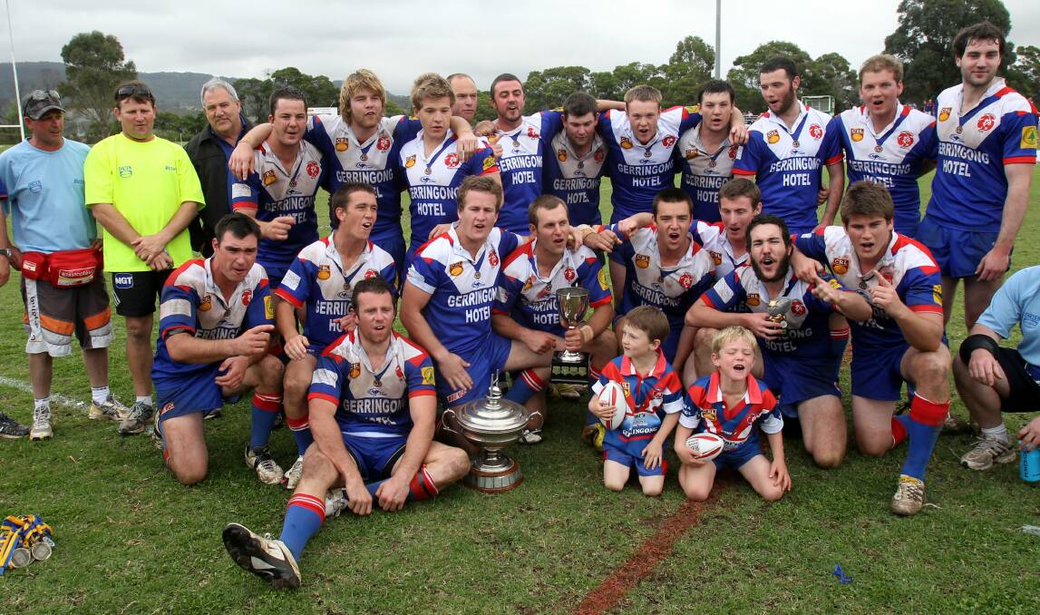 Nathan Ford and his Gerringong side celebrate the 2010 Group Seven grand final win. Photo: Greg Totman