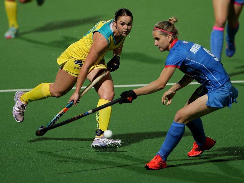 Mollymook's Kalindi Commerford in action for the Hockeyroos. Photo: Hockey Australia