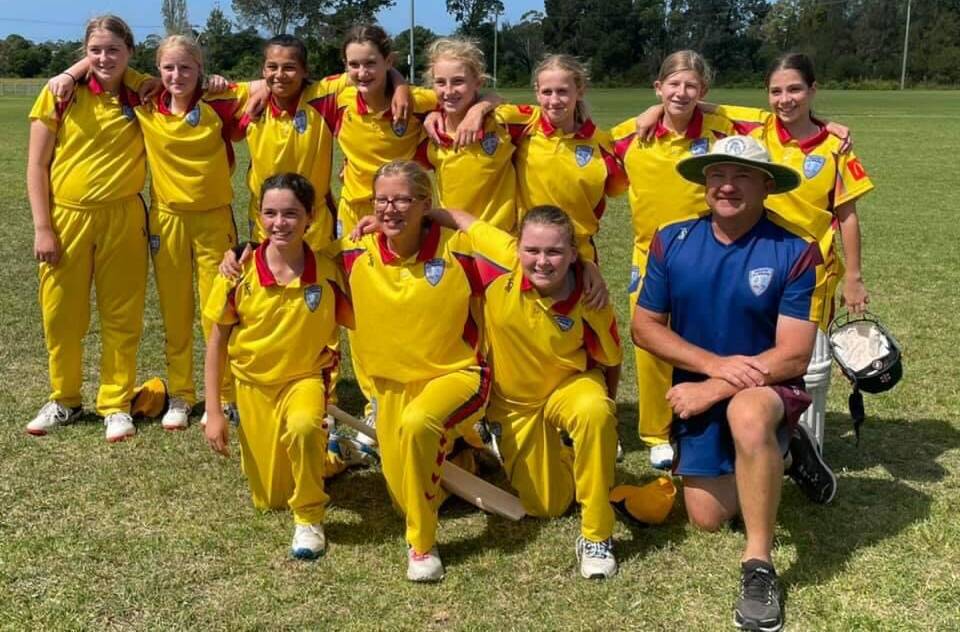 Coach Andrew Malcolm and his under 13 girls Greater Illawarra Zone side. Photo: Supplied