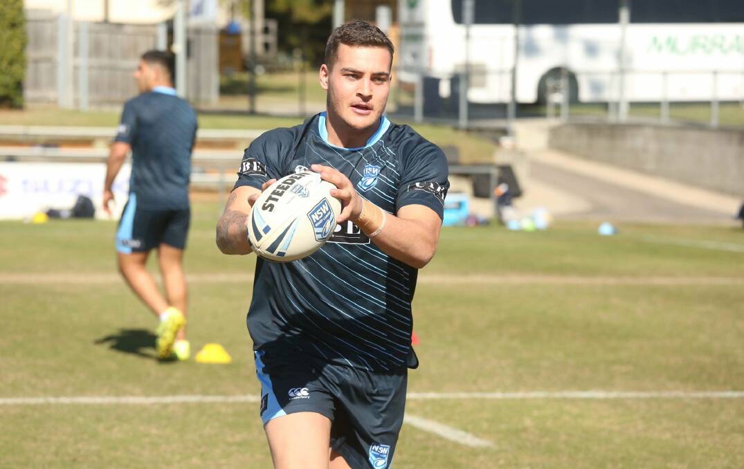 Jayden Morgan trains with the NSW Blues under 20s side. Photo: NRL PHOTOS