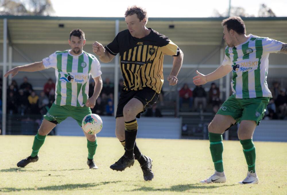 Bomaderry Tigers' Daniel Frew controls possession against Huskisson-Vincentia in 2019. Photo: Team Shot Studios
